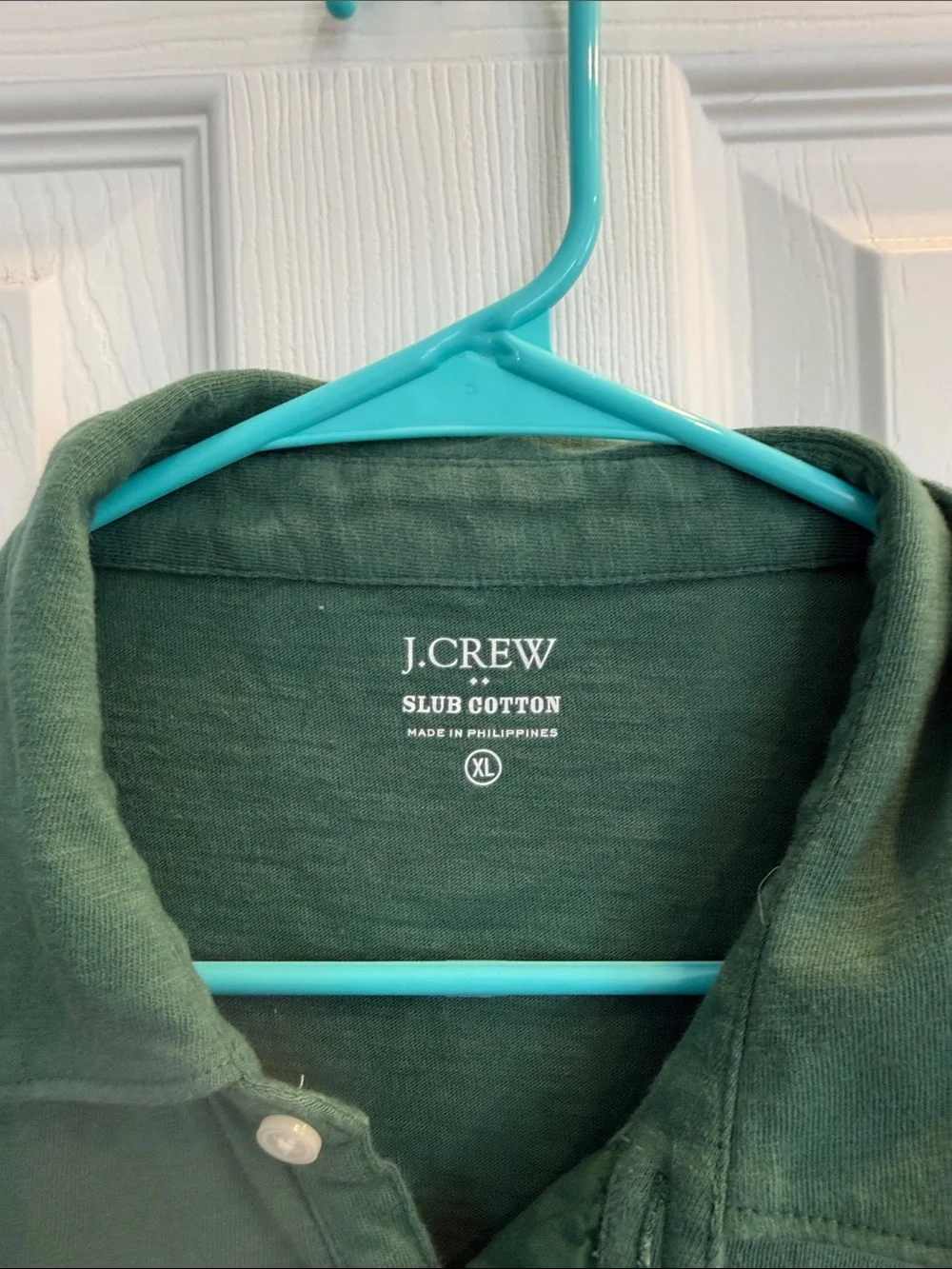 J. Crew Men's Forest Green Short-Sleeve Polo with Chest Pocket